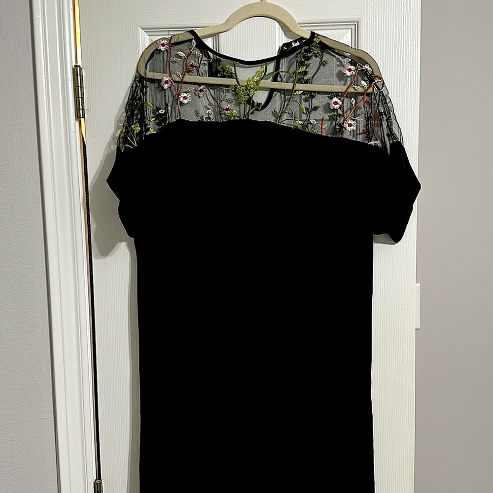 Shein maxi dress with lacy detail at top